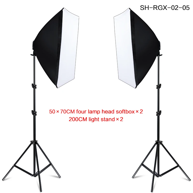 Photography Softbox Lightbox Kit 8 PCS E27 LED Photo Studio Camera Lighting Equipment 2 Softbox 2 Light Stand with Carry Bag