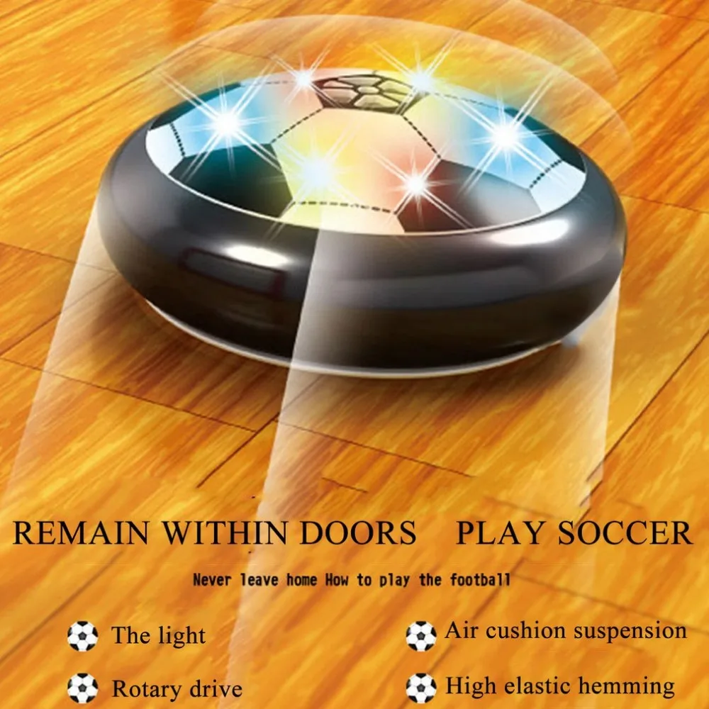 Красочные светодиодный свет Электрический приостановлена игры освещения воздушной подушке Футбол ножной мяч Крытый спортивный игрушка в