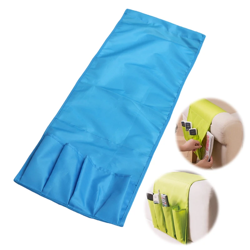 

Sofa Arm Rest Remote Control Holder Storage Bag TV Remote Control Organizer 4 Pockets for Cell Phones Magazine Storage Pouch