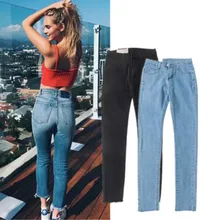 2018 Autumn Winter Cotton Jean Pants Sexy Vintage Europe America Style Long Trousers Plus Size