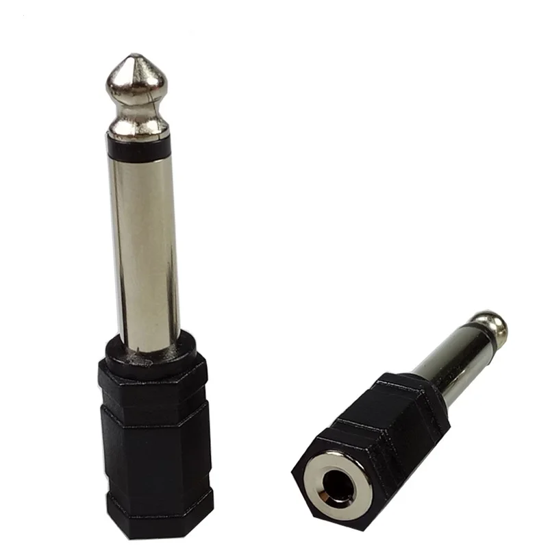 

10pcs 6 Corners Adapter 6.35mm Mono Plug to 3.5mm Stereo/Mono Jack Audio/Video Speaker Adapter Wire Connector Converter