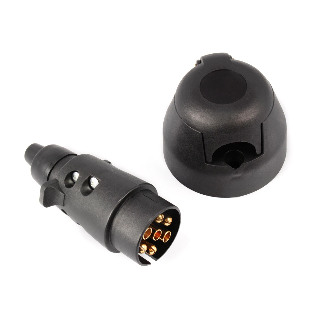 

7 Pin Car Trailer Connector Waterproof Plug + Socket Adapter Converter 12V MA499