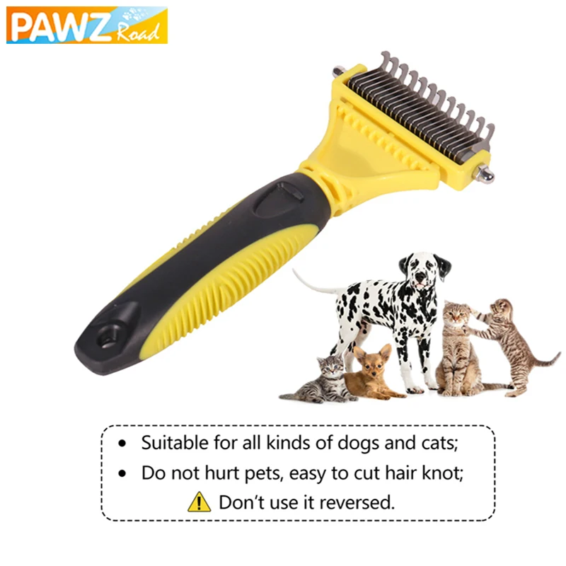 Professional Double Sided Pet Grooming Brush Dog Cat Puppy Hair Shedding Tool 