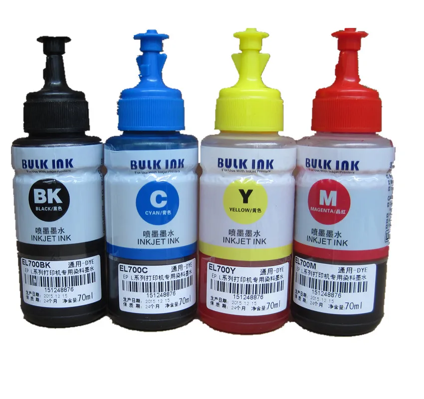 

70ml 4 PCS dye Refill Ink kit for Epson EPSON L362 L365 L366 L375 L455 L456 L475 L550 L555 L565 L566 L575 L1300 printer