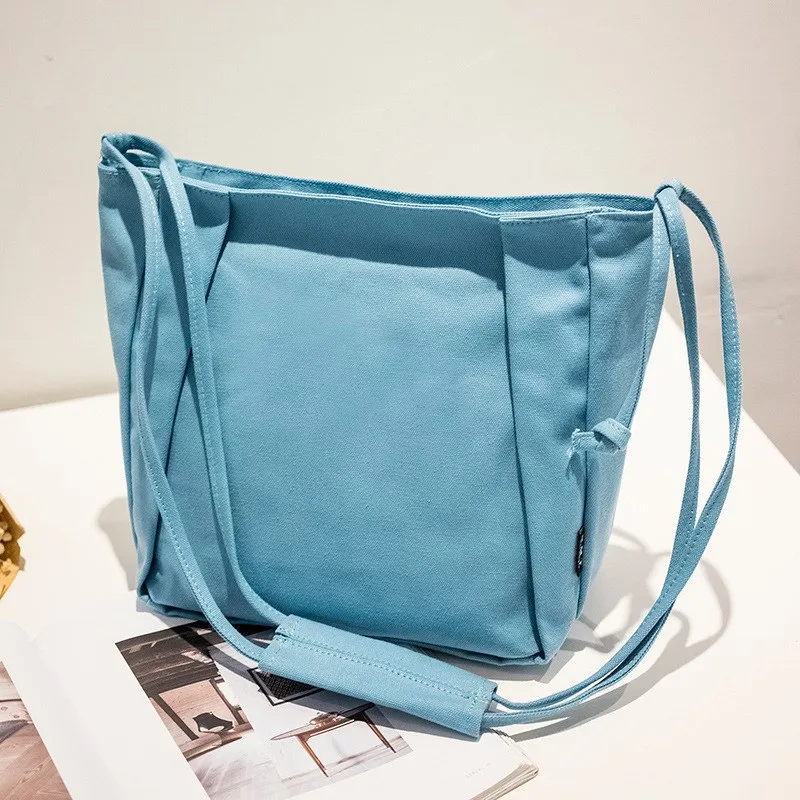 

Soft Foldable Tote Students' Simple Large Capacity Canvas Bag Women Shoulder bags Shopping Bag Ladies Daily Use Handbags Tote