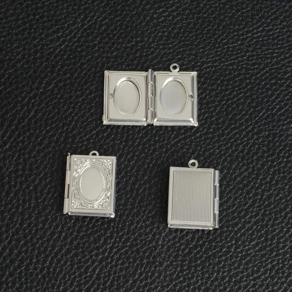 30pcs Silver Plated Book Locket Charm Pendant, Fashion Lover Pendants Christian Jewelry Christmas Gifts Photo Frame Promise Love 3