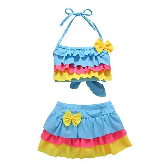 Special Offers Colorful Flower Children's Swimsuit Bikini 2018 Summer Beach Swimwear Girls Two-piece Split Baby Kids Bath Suit