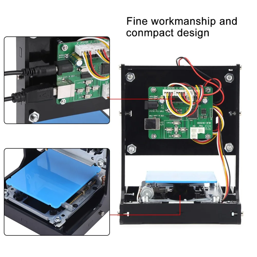 500 мВт USB DIY Лазерный принтер гравер лазерный гравировальный станок деревянный гравер Деревообрабатывающие инструменты