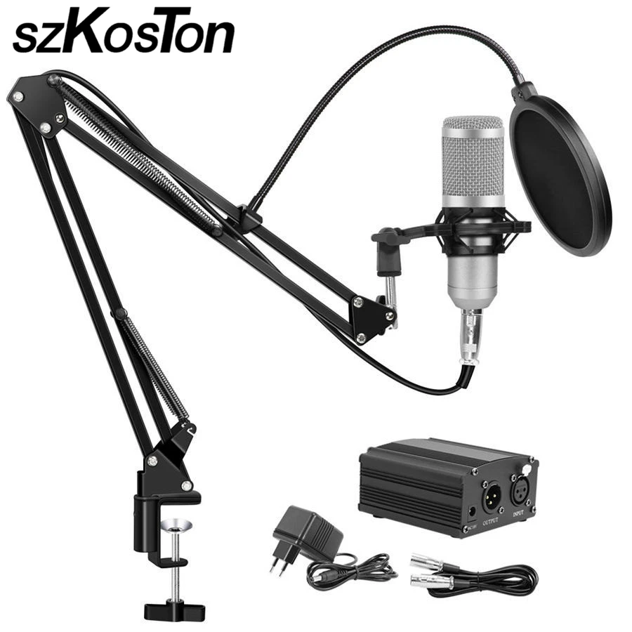 

Bm 800 Studio Microphone for Computer karaoke Microphone Studio Bm 800 Microphones Mikrofon with Microphone Stand Phantom Power
