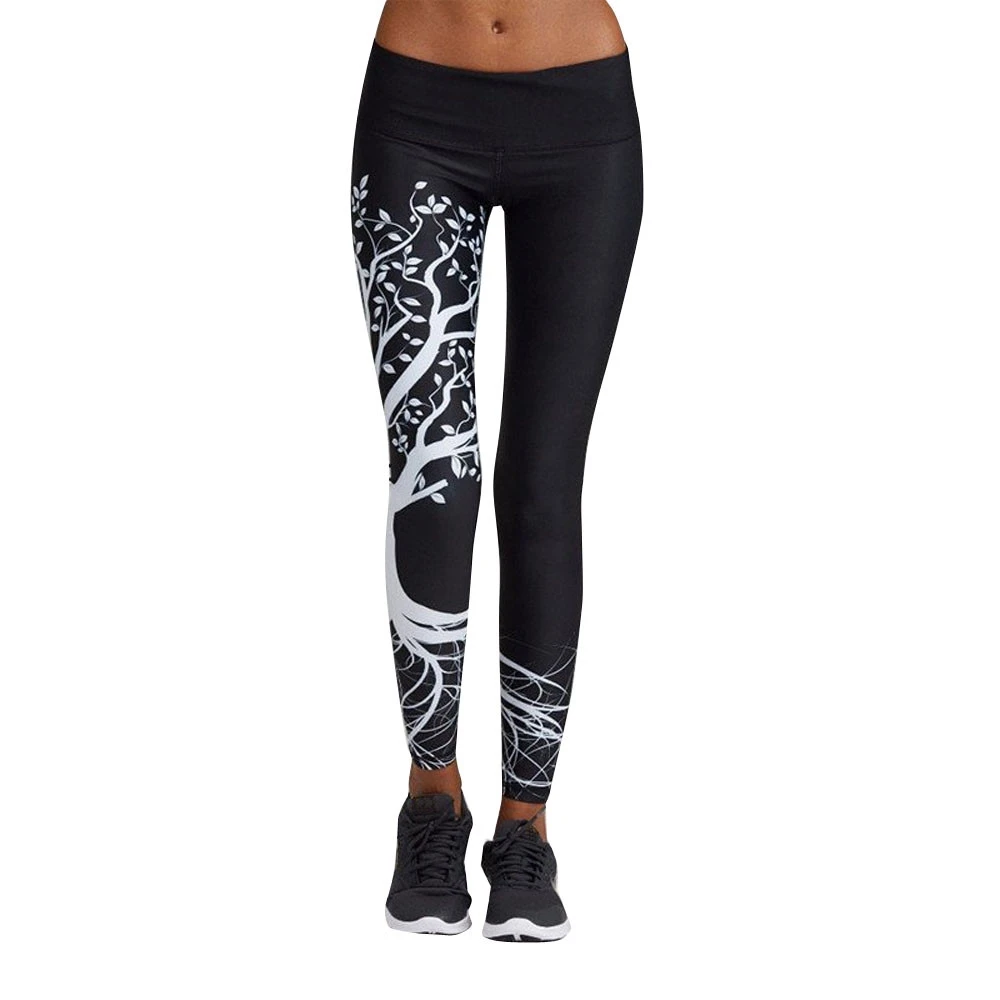 2018 New Women  Printed  Sports  Workout Gym Fitness Exercise Athletic Pants  Pants  19JUN14