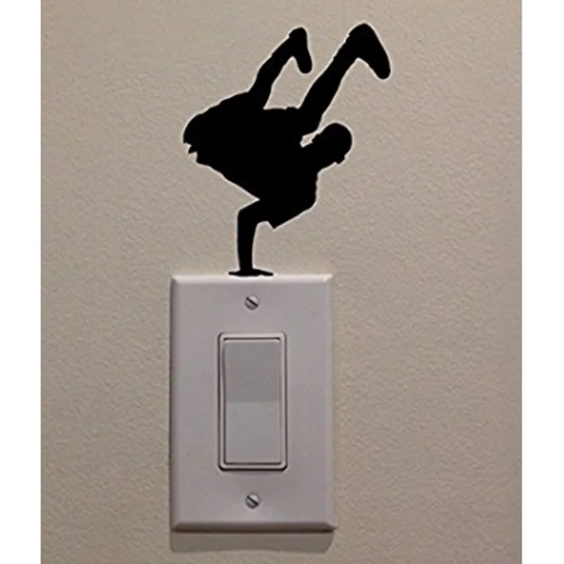 Hip Hop Dancer Fashion Sport Vinyl Switch Sticker Home Room Decoration Wall Decal 5WS0071 | Дом и сад