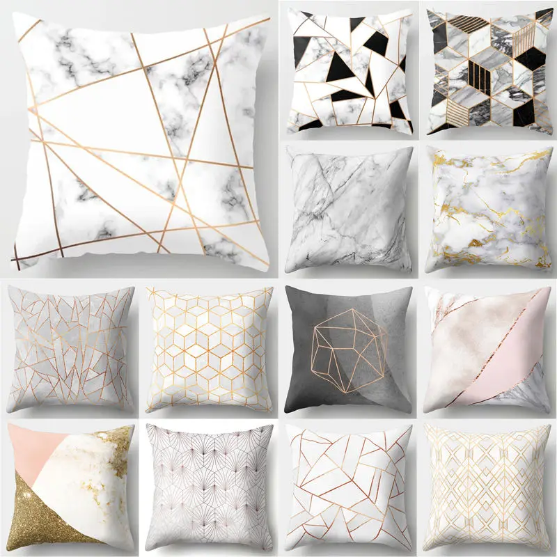 

Brief Marble Geometric Sofa Decorative Cushion Cover Pillow Pillowcase Polyester 45*45 Throw Pillow Home Decor Pillowcover 40507