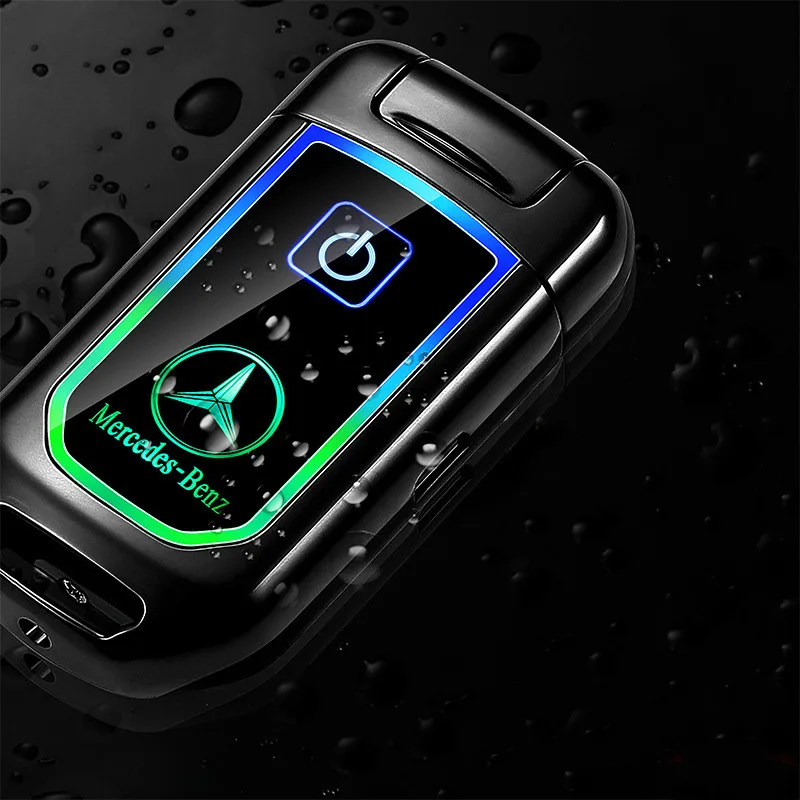 Цена Новая модель ключа автомобиля двойная импульсно дуговая Зажигалка отпечатков пальцев Сенсорный экран USB зажигалки для сигарет перезаряжае...