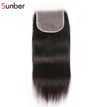 

Sunber Hair Straight 5X5 Preuvian Transparent Lace Closure Hair Extension 8-18 inch 100% Human Remy Hair Closure