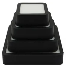 1 шт. черная поверхность Встроенная светодиодная панель лампочка круглая квадратная 6 Вт 9 Вт 12 Вт 18w24вт светодиодный потолочный светильник потолочный светодиодный светильник AC110v-220V