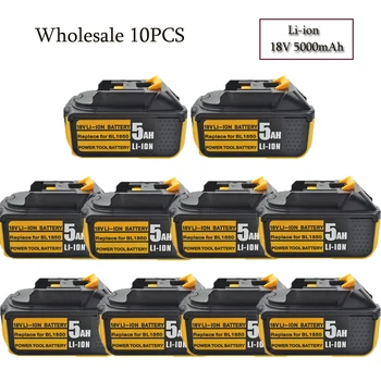 

Wholesale 10PCS 18V 5000mAh Li-ion Battery For Makita Battery BL1860 BL1850 BL1830 BL1840 194205-3 Power Tool With LED Indicator