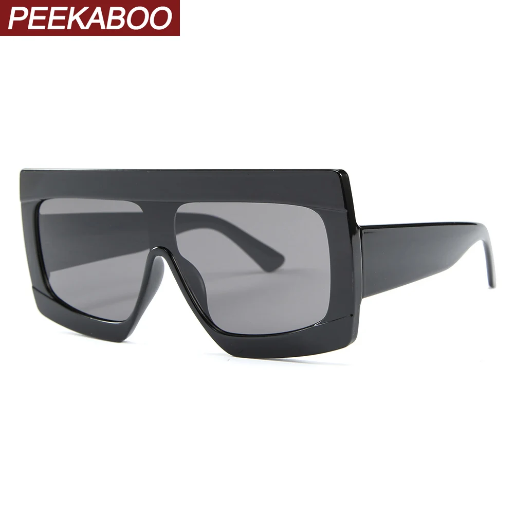

Peekaboo black leopard one piece sunglasses women oversized 2019 summer gift items square sun glasses for men uv400