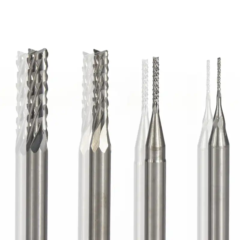 10Pcs 0.4 3.175mm Titanium Coated PCB Milling Set Carbide CNC End Mills for Engraving 10Pcs 1.0mm