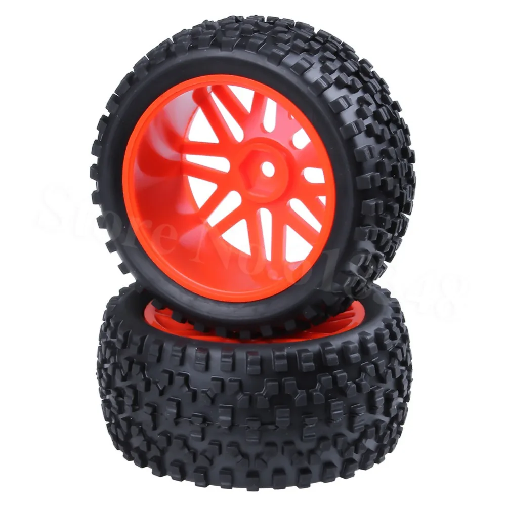 2Pcs 88MM Rubber RC 1/10 Buggy Rear Wheels Tires Hex 12mm Width 41mm