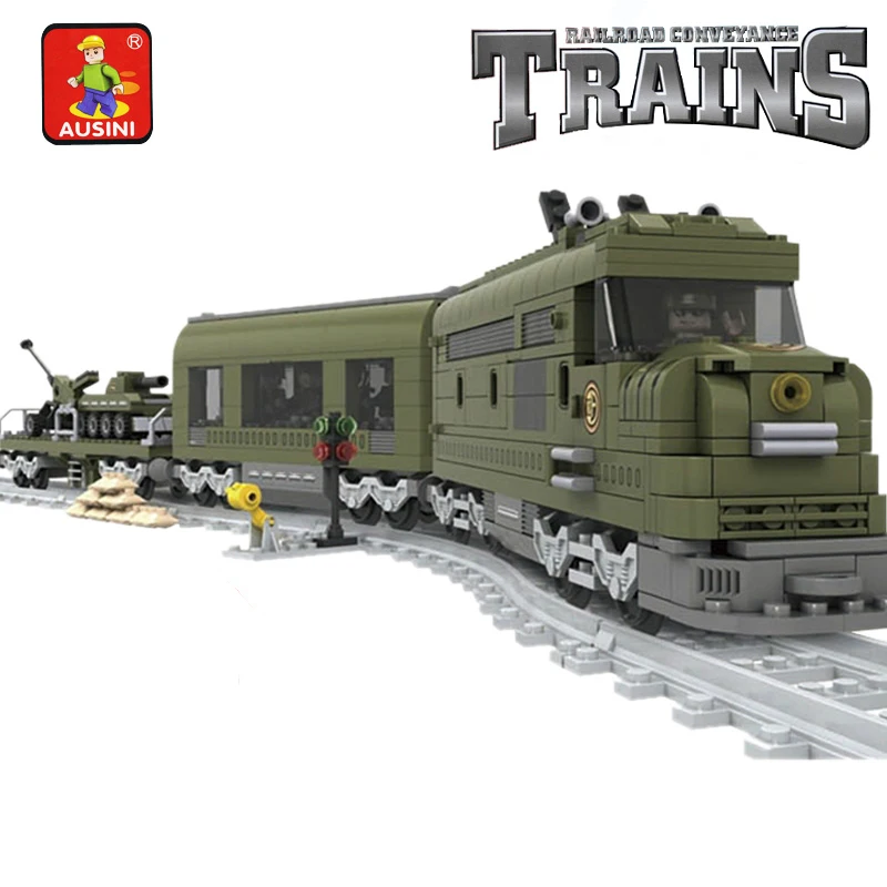 A Model Compatible with Lego A25003 764pcs MILITARY TRAIN Models Building Kits Blocks Toys Hobby Hobbies For Boys Girls A Model Compatible with Lego A25003 764pcs MILITARY TRAIN Models Building Kits Blocks Toys Hobby Hobbies For Boys Girls