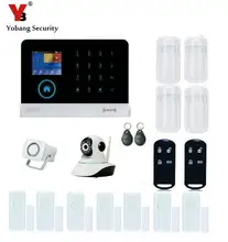 YobangSecurity Wireless Wifi RFID Gsm Home Security Alarm System Kit with Indoor IP Camera Wired Siren PIR Motion Door Sensor