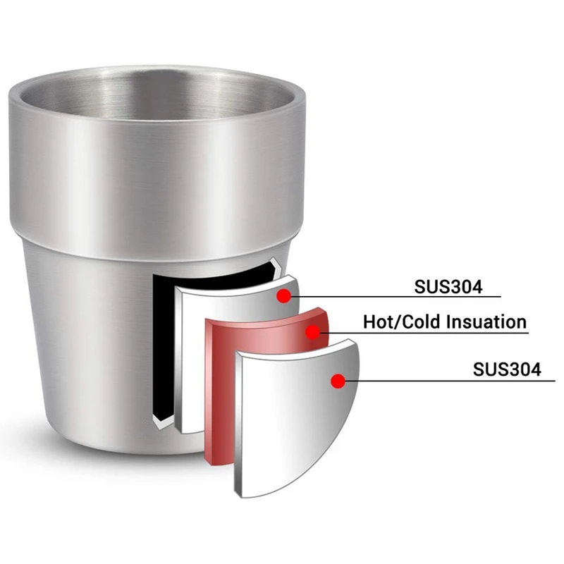 Кружки из нержавеющей стали с двойными стенками, изоляционные чашки для кофе, чая, пива, напитков, для дома, отдыха на природе, туризма, 300 мл, 4 шт