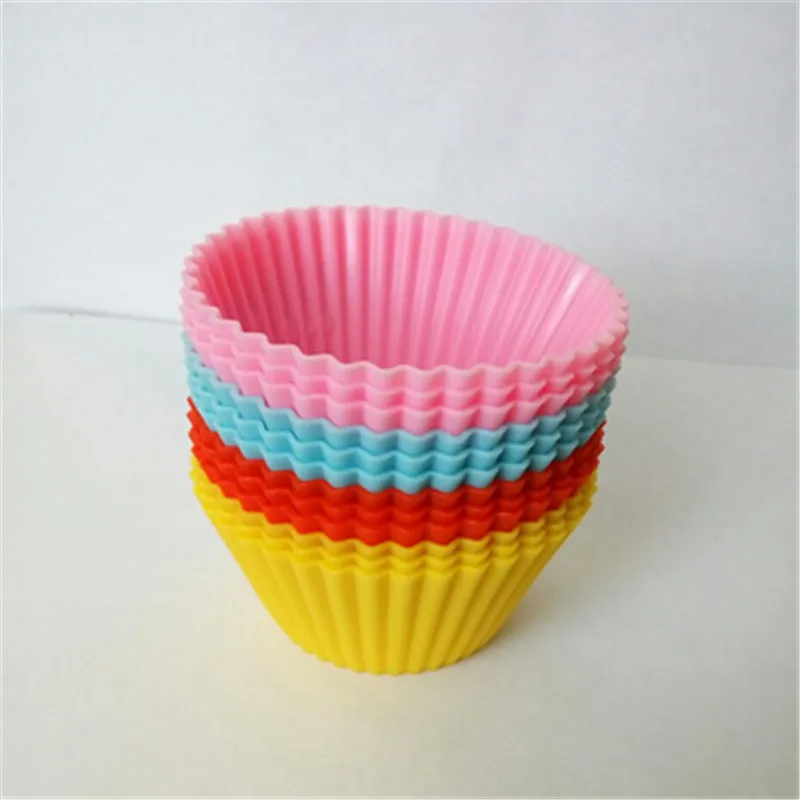 12pcs/lot Cupcake Liners mold 7CM Kitchen Craft Colour works Silicone Cupcake Cases forma de silicone Cake bakeware drop ship