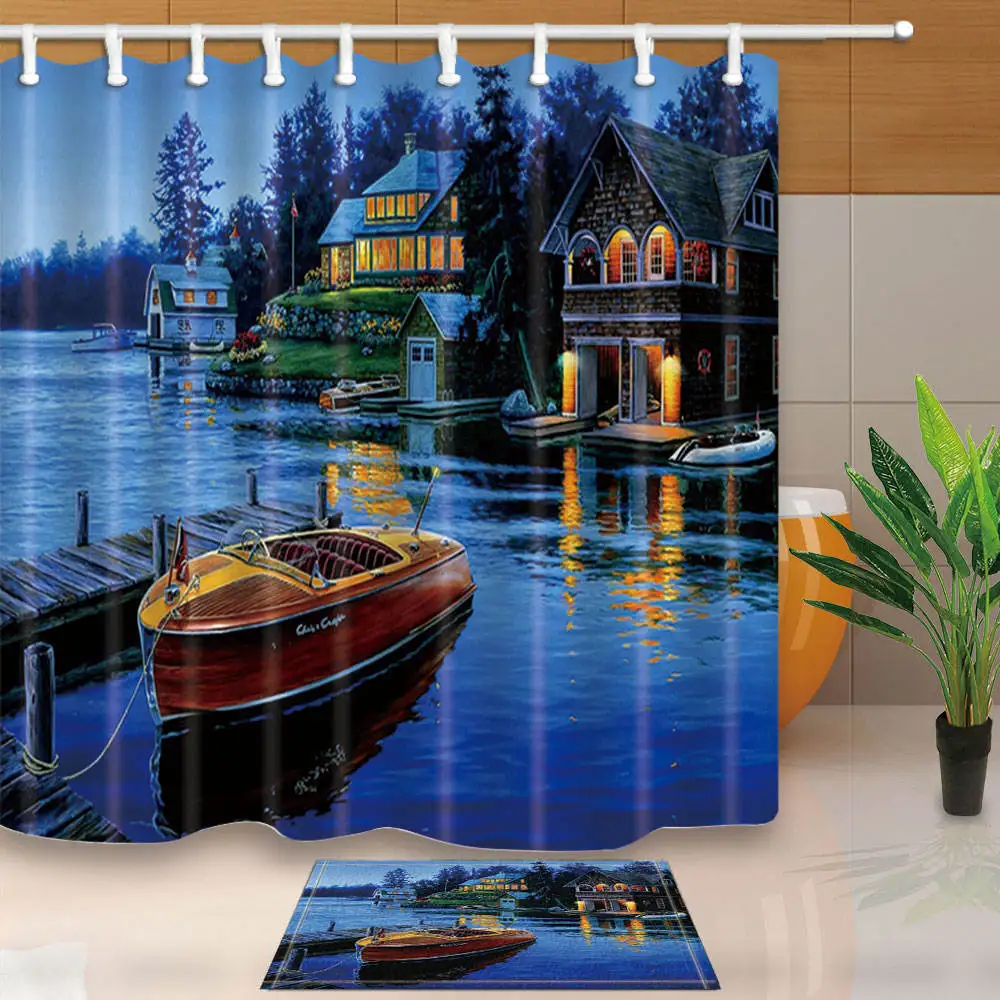 Seaside Shower Curtain New and High Quality Bathroom Curtains
