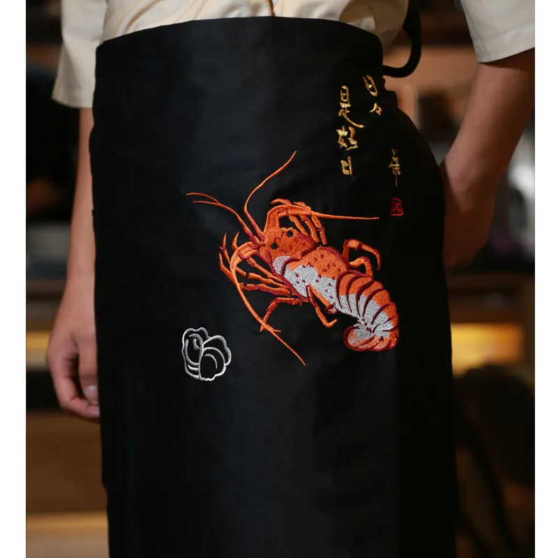 Япония кухни официанты BRODERIE Фартуки поварской фартук японский ресторан Спецодежда для общепита accersories Фартуки Бесплатная доставка