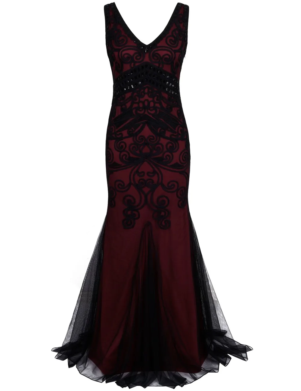 PrettyGuide Women 1920s Prom Gown Maxi Long Mermaid font b Formal b font Evening font b