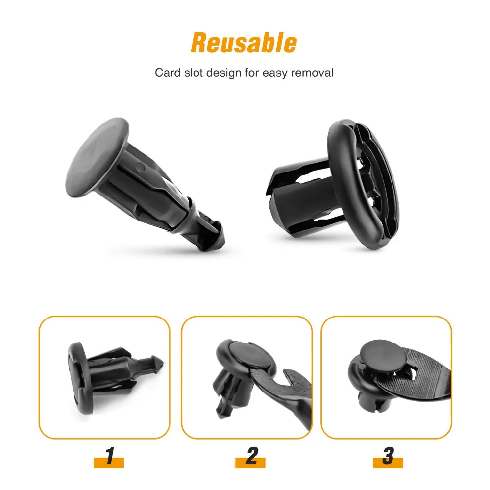 40pcs For GRC-08 Honda and Acura Fender 10mm Clips-91503-SZ3-003 Fastener Rivet Clips Nylon Bumper Automotive Furniture Assembly (3)