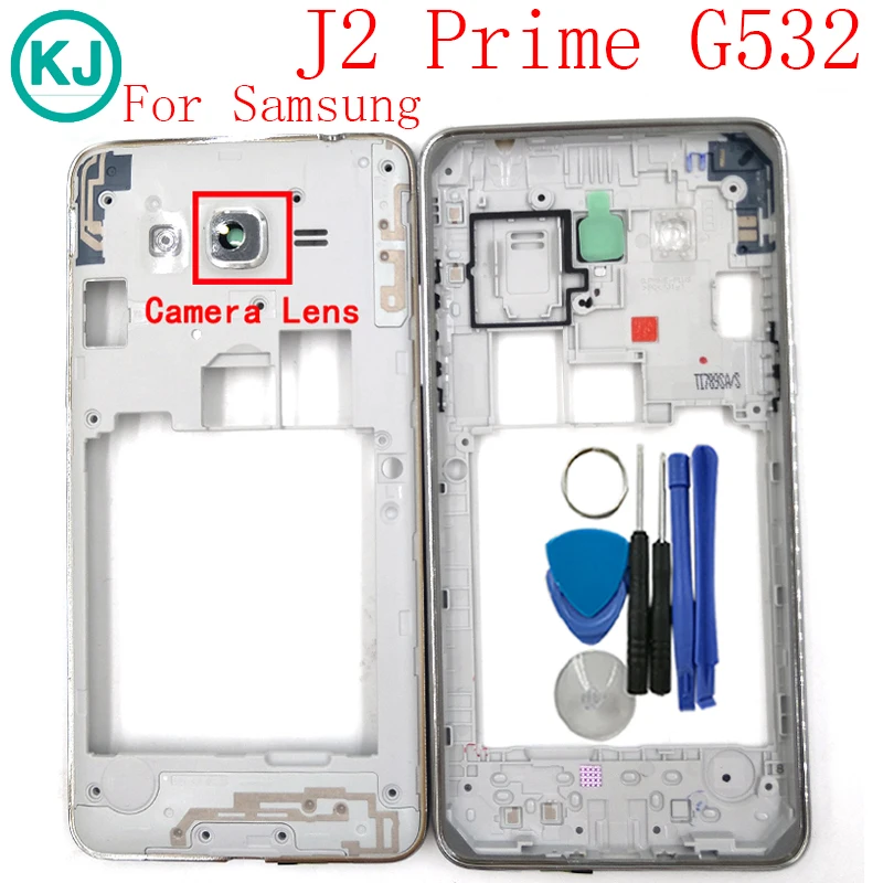 

New G532 Middle Frame Plate Housing For Samsung Galaxy J2 Prime G532F Mid Bezel With Camera Lens Tools