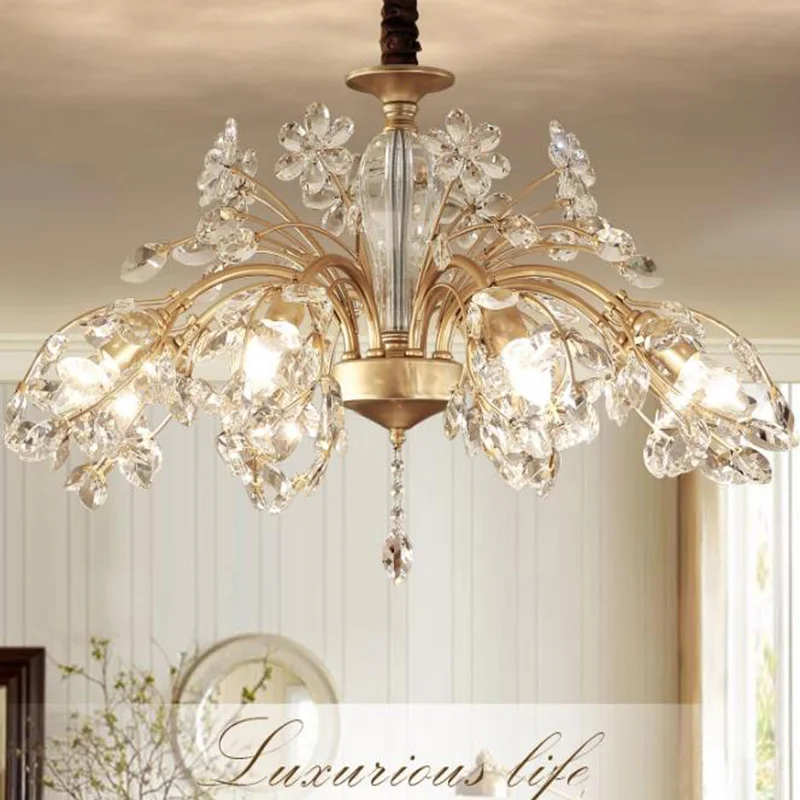 American Country style Crystal Chandelier Contemporary Iron hanging