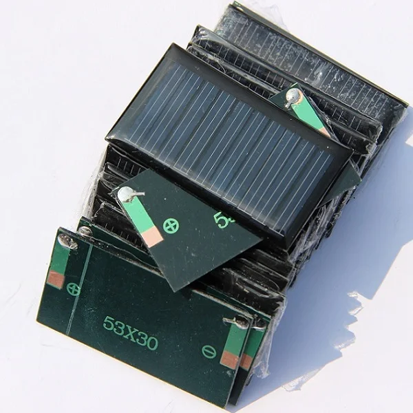 Mini Panel Solar de 0,15 W y 5V para cargador de batería de 3,6 V, Kits educativos de juguetes, 53x30MM, 20 unids/lote, envío gratuito
