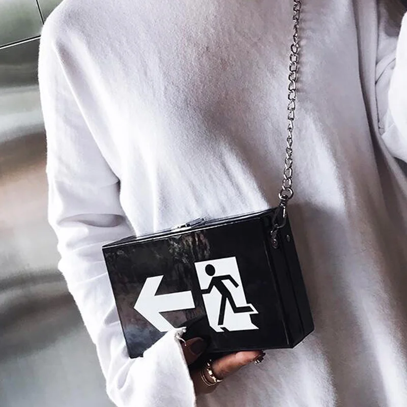 

2019 New Fashion Women Mini Crossbody Bag Lady Signboard Printing PU Leather Metal Chain Shoulder Bags WML99