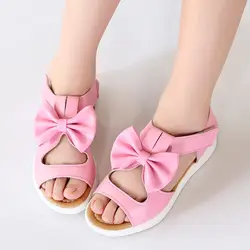 Новинка 2015 года; летние детские сандалии для девочек; Повседневные детские сандалии с мягкой подошвой; обувь принцессы для маленьких