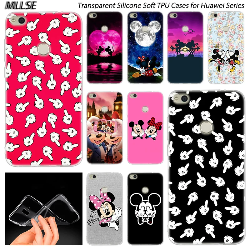 

Mickey Mouse Mickey and Minnie Silicone Case for Huawei NOVA 3 3i 4 Honor 7A Pro 7C 7S 6X 7X 8X 8 9 10 Lite Play View 20 Cover