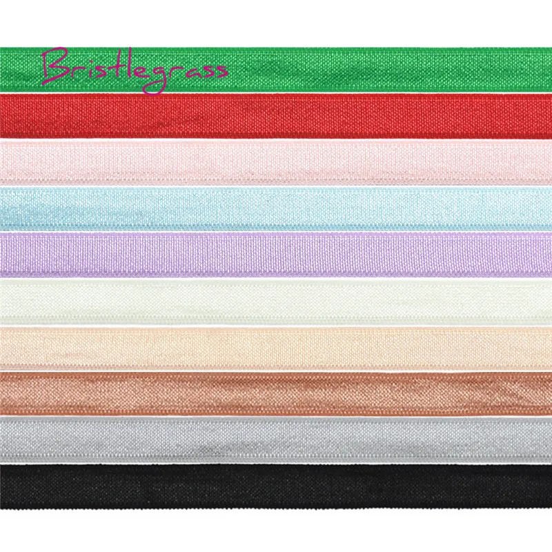 

BRISTLEGRASS 100 Yard by Roll 3/8" 10mm Solid Shiny Non-Foldover Elastics Spandex Band Bra Strap Headband Dress Lace Trim Sewing
