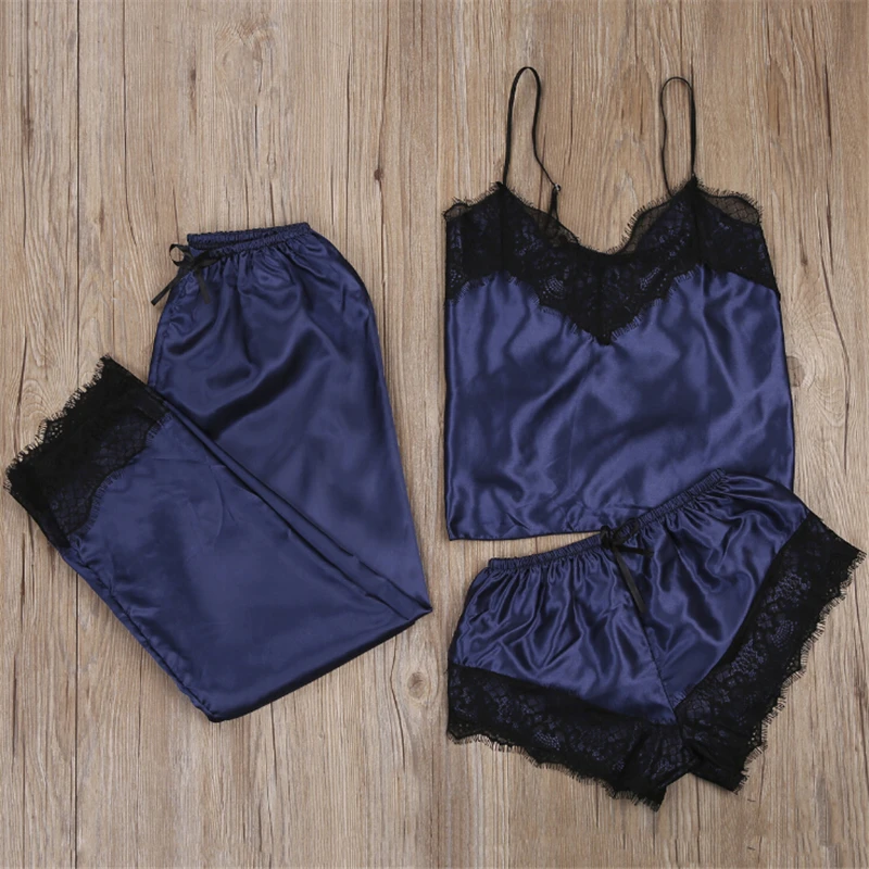 Женские комплекты из двух предметов,, кружевные пижамы, женская одежда, Женский комплект, укороченный топ, шорты, штаны, сексуальная женская одежда из двух частей - Цвет: As photo shows