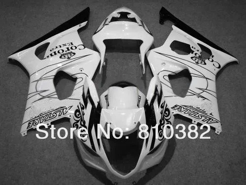 Мотоцикл обтекатель комплект для SUZUKI GSXR1000 03 04 GSXR 1000 GSX-R1000 K3 2003 2004 Corona Белый Черный ABS Обтекатели SD63