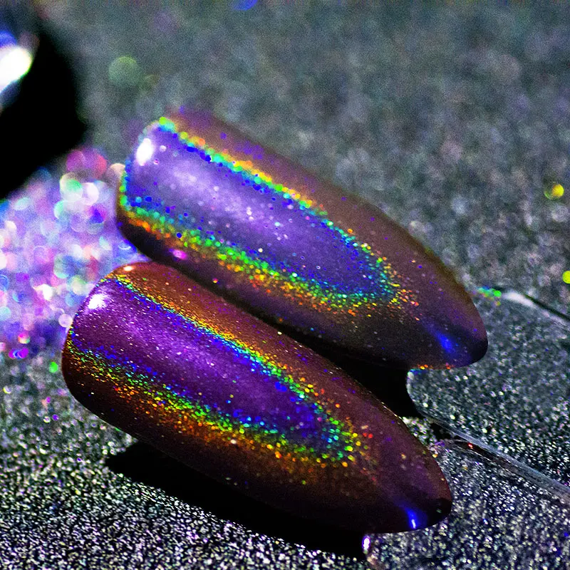 Polvo de brillo de camaleón de pavo real 0,2g láser Holo espejo cromado pigmento polvo holográfico uñas Paillettes DIY decoración de manicura Polvo de brillo de camaleón de pavo real 0,2g láser Holo espejo cromado pigmento polvo holográfico uñas Paillettes DIY decoración de manicura