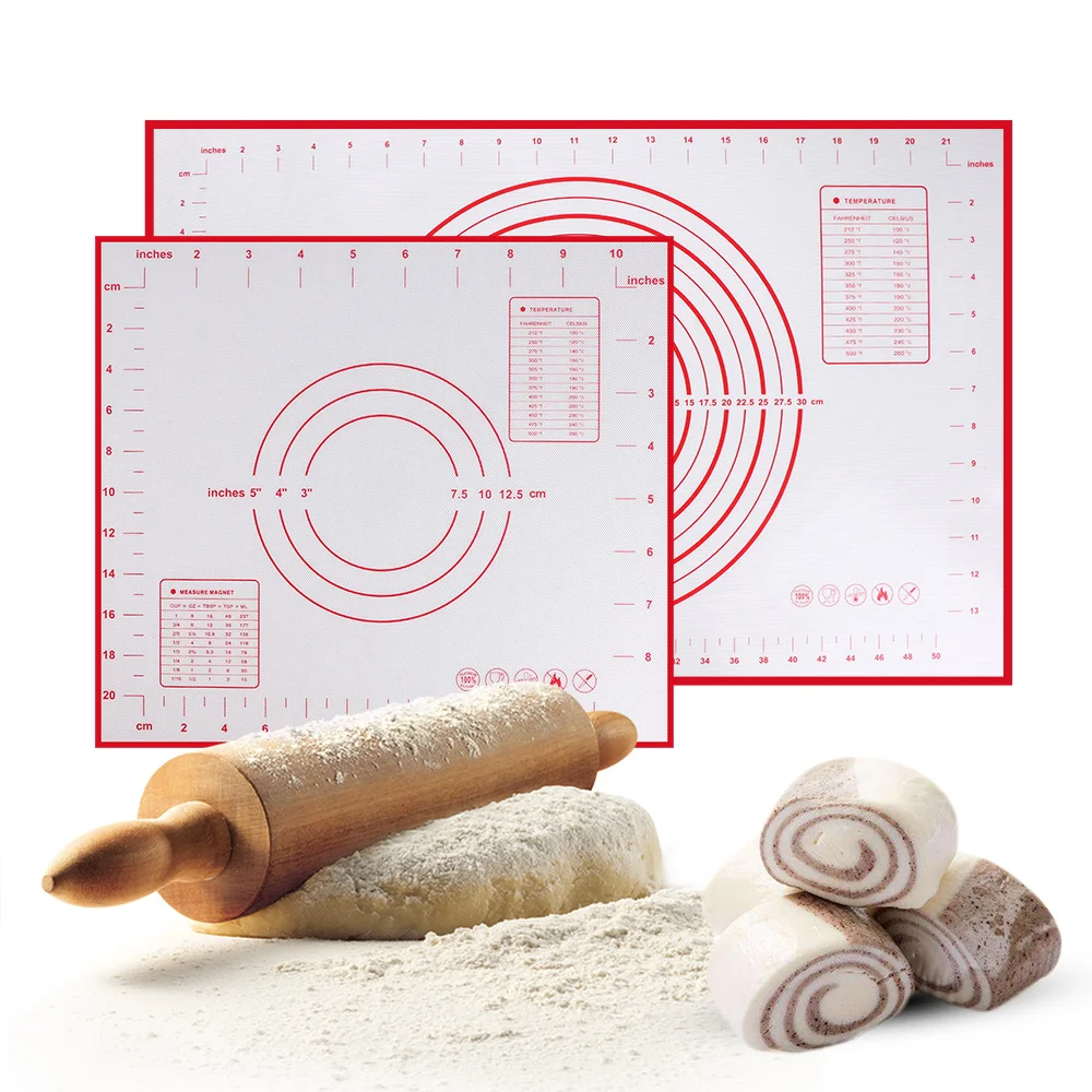 

1PC Liners Pads Sheet Kneading Dough Rolling Pad Non Stick Silicone Baking Mat Cooking Tools Kitchen Accessories 2 Colors