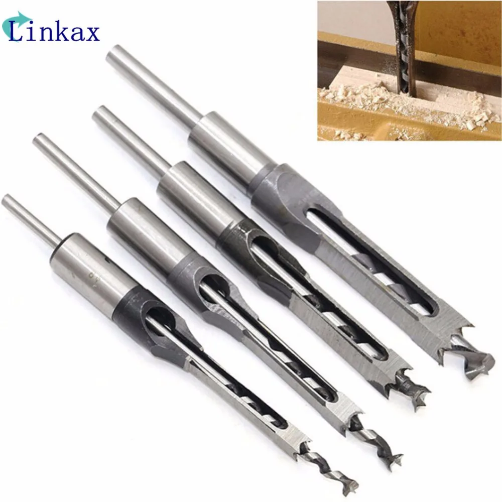 

High Hardness HSS Metric Mortising Chisel Woodwork Square Hole Drill Bit Cutter Tool 1/2' 3/8' 5/16' 1/4'
