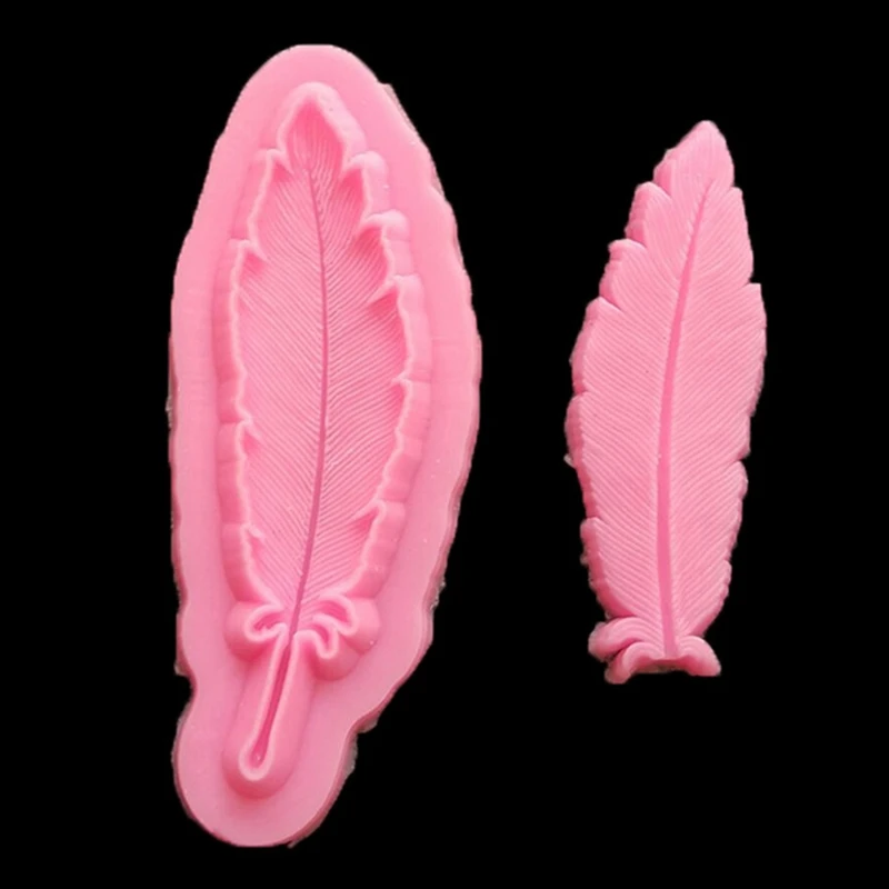 

2PCS/set Feather Texture Silicone Molds Flower Petal Cake Lace Mat Mold Cake Decorating Tools Fondant Decoration