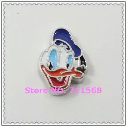 

7MM Colorful Donald Duck Floating Charms Duck Pendants For Glass Floating Locket Charm Accessories