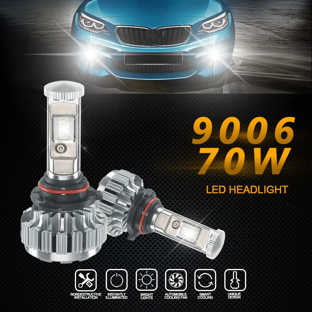 

2PC 80W Car PHILIPS LED Headlight 12000LM 9006 LED Lamp Headlight Kit IP68 360° Car Beam Bulbs DC9V-30V 6000k White Canbus