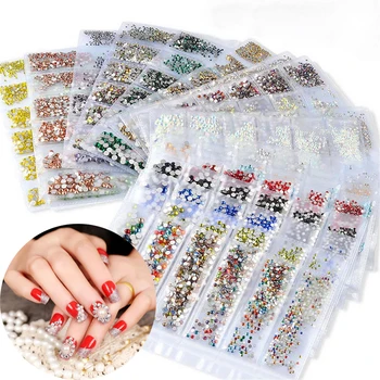 

1700pcs Nail Rhinestones For Nails Art Decorations Crystals Strass Charms SS3-SS10 Rhinestones All Colors Accessories