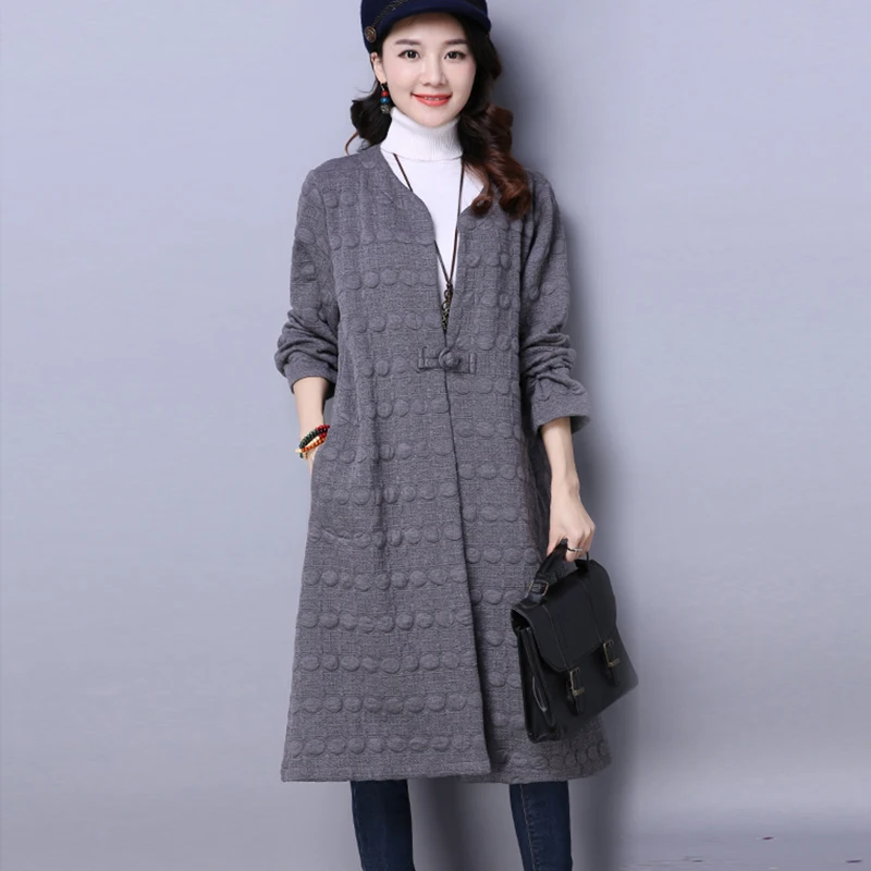 2018 Cotton Linen Trench Coat Spring Summer New Design Retro Woman