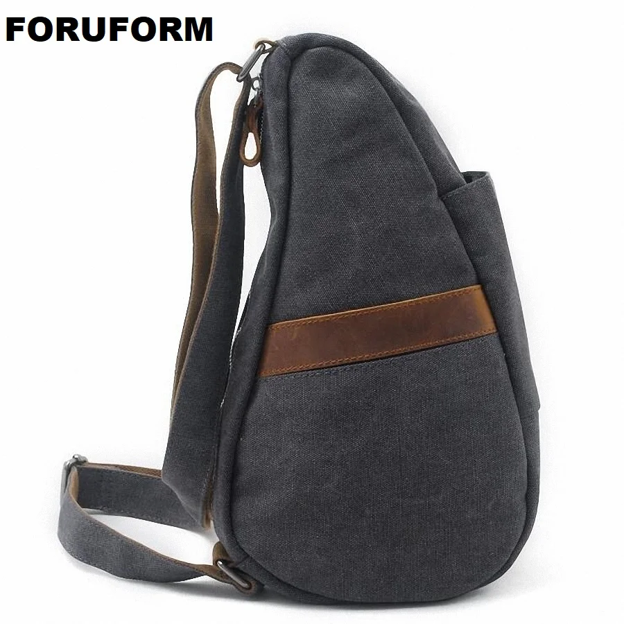 

2018 New Casual Men's Canvas Solid Multi Pockets Messenger Shoulder Back Day Pack Sling Chest Pack Bag LI-1882