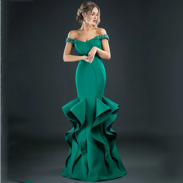 evening dresses with ruffles